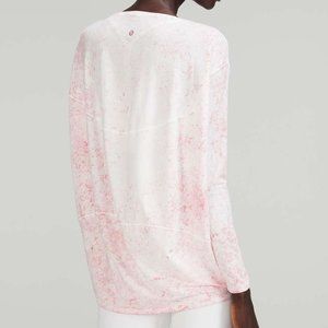 NWT Lululemon Back in Action Long Sleeve Shirt Vitasea White Pink Peony 12